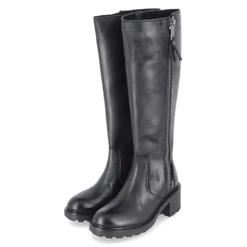 BULLBOXER 6RF0091201 2100 Damen Klassische Stiefel aus Leder in Schwarz - Gr. 39 - Klassische Stiefel aus langlebigem Echtleder mit bequemem Reißverschluss und rutschfester Profilsohle für sicheren Halt im Alltag.