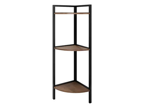 MIRJAN24 Regal Batulo - Eckregal mit 3 Einlegeböden - Praktisches Eckregal aus schwarzem Eisen mit MDF-Platten, einfache Montage und ideal für kleine Räume. Maße: 24x24x76 cm.