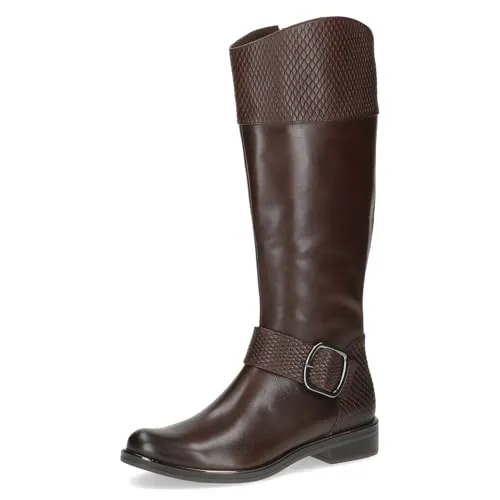 Stiefel CAPRICE "Caprice Stiefel Leder" Damen Gr. 38 dunkelbraun - Stilvoller Langschaftstiefel aus hochwertigem Leder mit Warmfutter für warme Füße an kalten Tagen. Bequeme Passform und stabile Laufsohle für den perfekten Alltag.