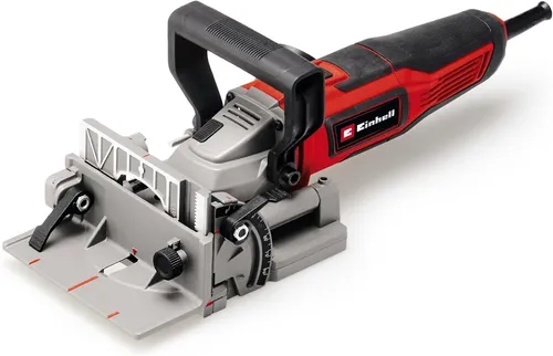 Einhell Flachdübelfräse TE-BJ 900 - Präzises Fräsen für Flachdübel - Fräsen – Die leistungsstarke 900 W Flachdübelfräse mit stufenloser Höhen- und Winkeleinstellung ermöglicht exaktes Fräsen von Nuten für Flachdübel bis Typ 20. Inklusive Staubfangsack für sauberes Arbeiten.
