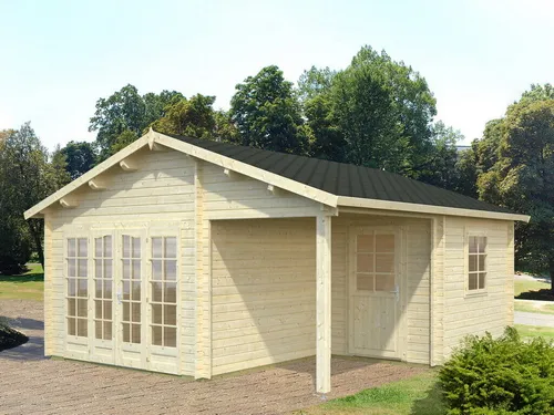 Gartenhaus Holz IRENE 530x570cm – 44mm Wände für Stabilität - Gartenhäuser, Geräteschuppen & Carports – Robustes Holzhaus mit 44mm Wandstärke, ideal für Gartenliebhaber, die Qualität und Langlebigkeit schätzen.