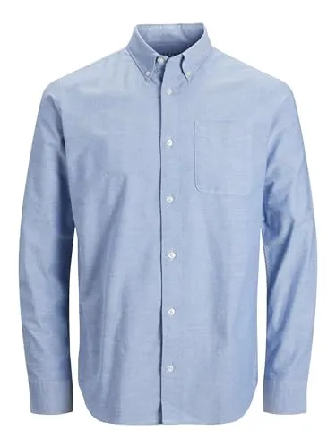 JACK & JONES Herren Freizeit Hemd JPRBROOK Oxford Slim Fit - Herrenhemden mit dänischem Design, aus 96% biologischer Baumwolle und 4% Elasthan für optimalen Tragekomfort und Flexibilität.