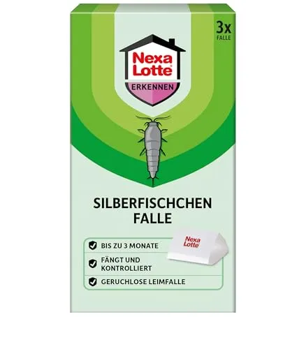Nexa-Lotte Silberfischfalle Silberfischchen Falle, Klebefalle, wirkt bis zu 3 Monate, 3 Stück