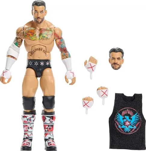 Mattel WWE Elite Collection CM Punk Actionfigur ca. 15 cm - Die detailgetreue CM Punk Actionfigur aus der WWE Elite Collection begeistert mit austauschbaren Händen und legendärer Wrestling-Ausrüstung. Dank 25 Bewegungspunkten sind beeindruckende Posen möglich und der Spaß beim Spielen bleibt lange erhalten!