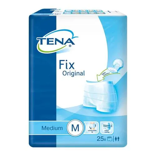 Tena Fix Original Netzhose M - 25 St - Inkontinenzeinlagen: Waschbare Fixierhose für sicheren Auslaufschutz, passend für Taillenumfang 48-54 cm, komfortable Beinöffnungen, bis zu 10 Mal waschbar bei 60 Grad.