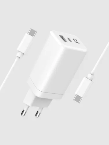 freenet Schnellladegerät GaN USB-C USB-A PD Netzteil 65 W inkl. USB-C Kabel weiß