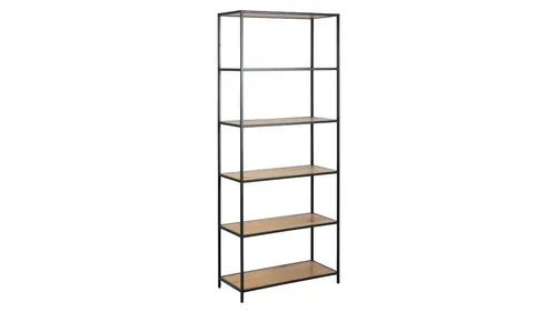 Bücherregal Seaford mit 6 Ablageflächen - Regal & Aufbewahrung, modernes Design mit 6 stabilen Ablageflächen aus Holzwerkstoff und Metall, ideal für Bücher und Dekoration.