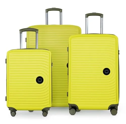 Hauptstadtkoffer Mitte - 3er Kofferset in Lemon - Praktisches 3er Set: Handgepäck (55 cm) für Flugreisen, mittelgroßer Koffer (68 cm) für Kurztrips und großer Reisekoffer (77 cm) für Familienurlaube. Leichte, schlagfeste Hartschale aus 100% ABS mit TSA-Schloss für Sicherheit.