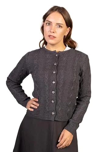 Trachtl Marie Jacke - Elegante Trachtenjacke für Damen in 3 Farben (Anthrazit 44) - Diese stilvolle Trachtenjacke begeistert mit aufwendigen Details und verzierten Knöpfen. Perfekt für den Frühling und Herbst, sorgt sie für einen traditionellen Look mit modernem Tragekomfort.
