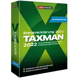 Taxman Professional 2022 - 3-Platz-Lizenz (ESD) für Windows - Steuer-Software für effiziente Steuererklärungen, ideal für Familien und kleine Unternehmen.