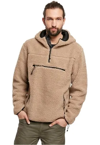 Brandit Teddyfleece Worker Pullover XL - Camel - Kapuzenpullover für Herren, hochfloriges Teddy-Fleece für optimale Wärme, atmungsaktives Innenfutter, geräumige Kapuze und praktische Taschen für höchsten Tragekomfort.