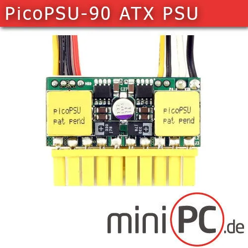 picoPSU-90 DC/DC ATX/Mini-ITX Netzteil (90 Watt) - Lüfterloses Netzteil mit 90 W Leistung, ideal für kompakte Systeme und energieeffiziente Anwendungen.