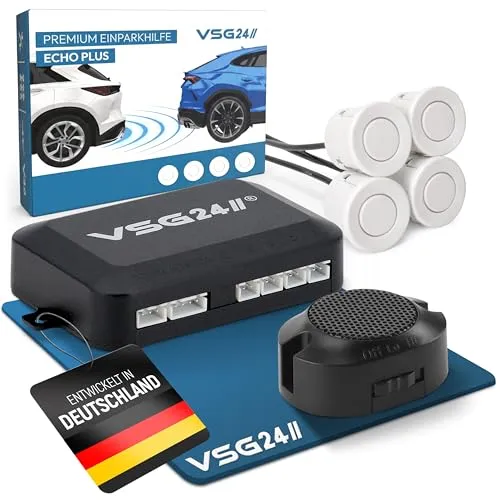 VSG24 Premium Einparkhilfe hinten - PDC Parksensoren Nachrüstsatz - Einparkhilfen: Zuverlässiger PDC Nachrüstsatz für sicheres Einparken. Mit einfachem Stecksystem und lautem Beep-Signal für optimale Sicherheit beim Rückwärtsfahren.