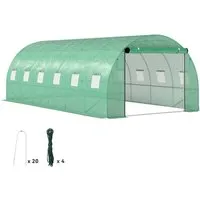 Outsunny Gewächshaus 300x600x200cm - Garten-Zubehör mit stabiler Konstruktion, ideal für den Anbau von Pflanzen. Die dicke Abdeckung sorgt für optimalen Lichtdurchlass und schützt vor Verbrennungen.