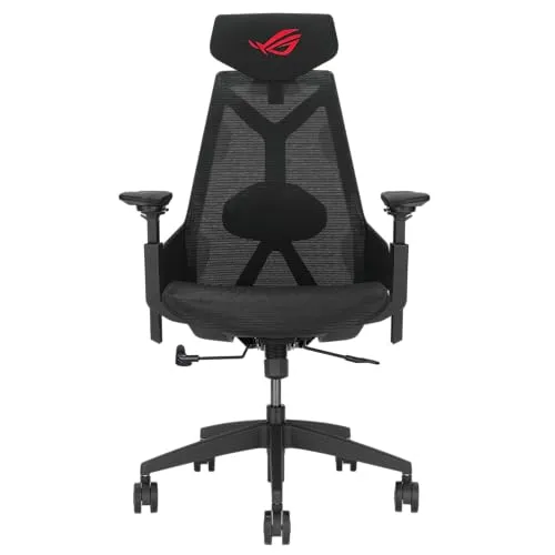 ASUS ROG Destrier Ergo Core Gaming Chair - Gaming-Stuhl mit ergonomischem Design, verstellbaren 360° Armstützen und optimaler Lendenwirbelstütze für höchsten Komfort beim Spielen.