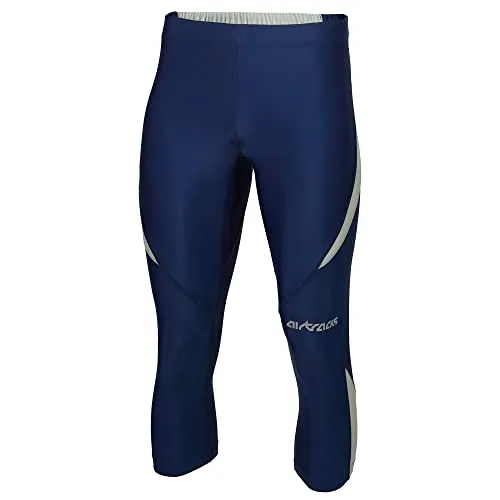 Airtracks FUNKTIONS Laufhose 3/4 LANG PRO – Kompressionstight in Navy-Grau S - Die 3/4 lange Laufhose bietet exzellenten Tragekomfort mit schnelltrocknendem Material und elastischem Bund. Ideal für aktive Bewegungen und robust für den täglichen Einsatz, ausgestattet mit praktischer Tasche und Reflexlogo.