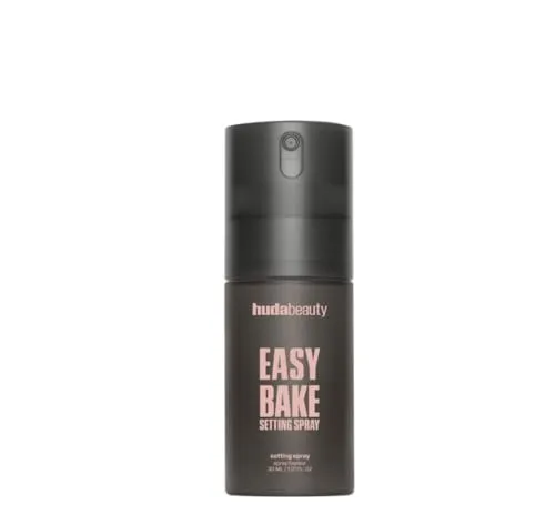 Huda Beauty Easy Bake Setting Spray - Teint-Make-Up, alkoholfreies Fixierspray mit bis zu 16 Stunden Halt und mattierendem Finish, spendet Feuchtigkeit dank fünf Hyaluronsäuren und verfeinert die Hautstruktur.