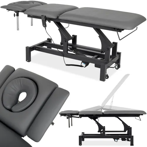 Habys Fortis 5 Ergo Elektrische Therapieliege - Massageliege in Grau, ergonomisch und elektrisch verstellbar für höchsten Komfort bei Behandlungen.