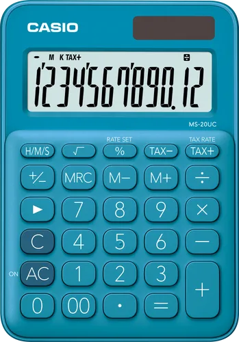 CASIO MS20UC-BU - Casio Tischrechner, Solar, blau