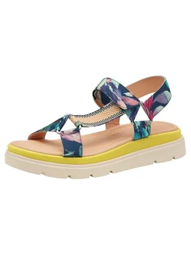 TAMARIS Riemchensandale für Damen, Gr. 37, blau - Wanderschuhe mit Touch It-Ausstattung für optimalen Komfort, ideal für Sommertage. Das Obermaterial aus Textil und die bequeme Plateau-Sohle machen sie zum perfekten Begleiter.