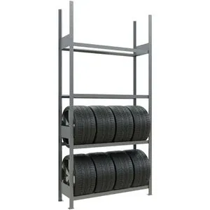 Grundregal Reifen 2750x1300x400mm - Werkstatteinrichtung mit robustem Design, ideal zur sicheren Lagerung von Reifen und anderen schweren Gegenständen.