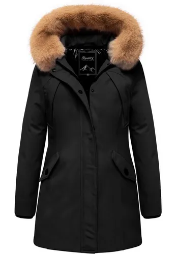 REPUBLIX Winterjacke LEXIE Damen Parka mit Kapuze Schwarz M - Stilvolle gefütterte Winterjacke für Damen in Schwarz. Ideal für kalte Tage mit 4 praktischen Taschen und gemütlicher Kapuze. Perfekt für den Alltag und hält warm.