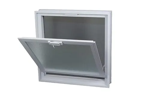 Fuchs Design Lüftungsfenster 384x384 mm mit Fliegengitter - Fliegengitter für universellen Einsatz, ideal als Ersatz für 4 Glasbausteine, sorgt für optimale Belüftung und ist einfach zu verlegen mit QUICK-FIX System.