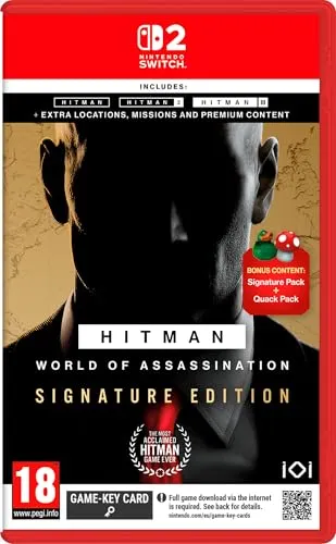 HITMAN World of Assassination - Signature Edition (Switch 2) - Nintendo Switch 2 Games: 3 Spiele in 1 mit über 100 Stunden Spielzeit, inklusive exklusivem "Signature Pack" und "Quack Pack" DLC für noch mehr Spaß!
