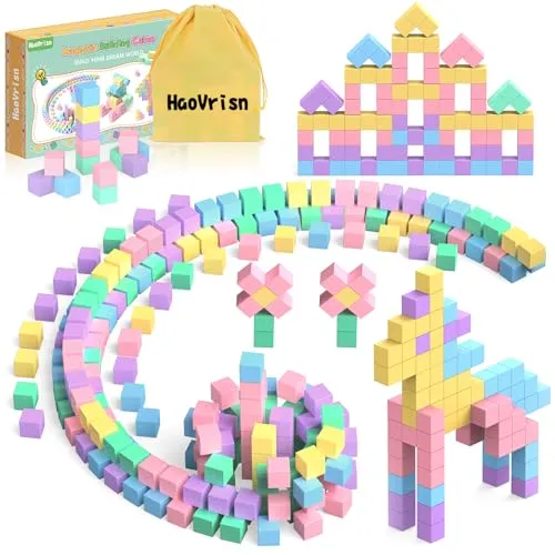 HaoVrisn Magnetische Bausteine Blöcke für Kinder - 45 Stück - 45 magnetische Bausteine in 5 Farben, ideal für kreative Konstruktionen. Sicheres, kinderfreundliches Design fördert spielerisch räumliches Denken und Kreativität. Perfekt als Geschenk für Kinder ab 3 Jahren.