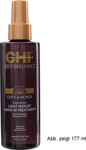 CHI Deep Brilliance Shine Serum Light 89 ml - CHI Professional Haarpflege mit leichtem Leave-In Serum für geschmeidiges Haar. Enthält Oliven- und Monoiöl, schützt vor Hitzeschäden und verbessert die Haarstruktur.