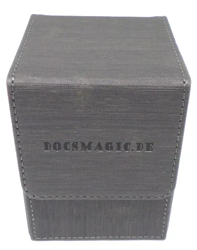Docsmagic.de Premium Magnetic Flip Box (80) Silver + Deck Divider - MTG PKM YGO