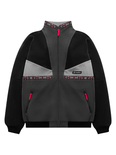 Berghaus Fleecepullover "Tramantana 91" für Damen in Schwarz/Rot/Grau, Größe 48 - Der Berghaus Fleecepullover "Tramantana 91" überzeugt durch seine Wärmeisolierung und Atmungsaktivität. Ideal für kühle Tage, mit praktischem Stehkragen und modernem Colour-Blocking Design.