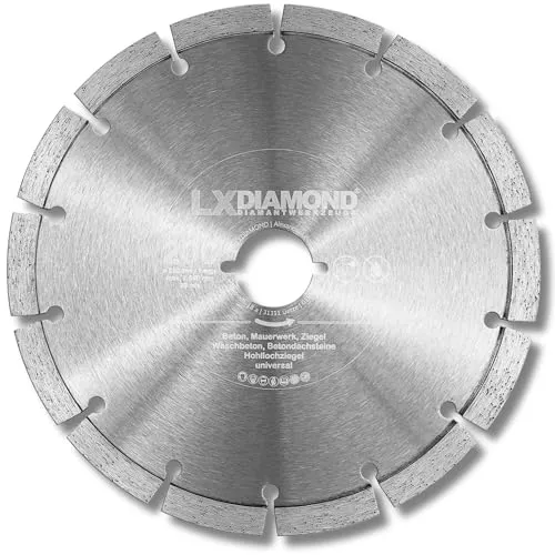 LXDIAMOND Diamant-Trennscheibe 200mm für Beton Mauerwerk Ziegel Stein - Diamantscheibe kompatibel mit Lamello Tanga DX200 Fensterfräse Montagefräse - 200 mm Trennscheibe in Profi Qualität