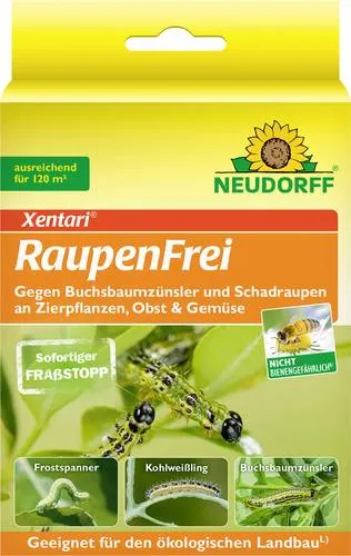 NEUDORFF Raupenfrei XenTari 6g - Effektive Raupenbekämpfung für Obst und Wein - Insektizid zur gezielten Bekämpfung von Raupen, einfach anzuwenden und umweltfreundlich.