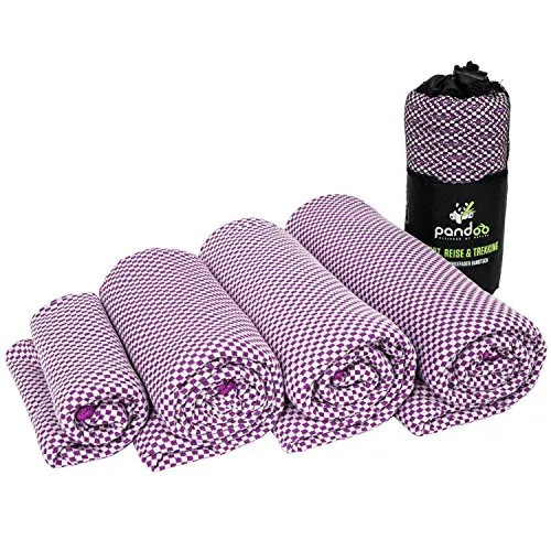 pandoo Badetuch L violett 80 x 160 cm - Handtücher & Waschlappen, hochwertiges Badetuch aus 60% Nylon und 40% Polyester mit Bambus Aktivkohlefaser für optimale Hautverträglichkeit und Schnelltrocknung.