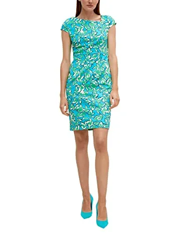 comma Kleid - Modisches Freizeitkleid für Damen mit regulärer Passform, elastischem Taftfutter und elegantem Allovermuster - ideal für besondere Anlässe.
