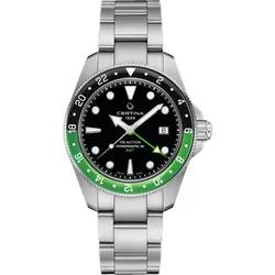 Certina DS Action GMT Powermatic 80 - Elegante Herrenuhr mit GMT-Funktion - Herrenuhren Kategorie: Certina DS Action GMT Powermatic 80 mit 41mm Gehäuse, präziser GMT-Funktion und robustem 316L-Edelstahlarmband.