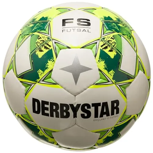 Derbystar Futsal Brillant TT v23 Gr.4 - Indoor Hallenfußball - Bälle für Futsal-Training, handgenäht, mit niedriger Sprungkraft für präzise Ballkontrolle, ideal für Vereine und Teams.