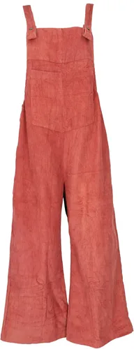 Oversize Latzhose im Japan Style - Rostorange - Hosen in rustikalem Boho-Design, aus 100% Baumwolle, fair gehandelt in Indien, ideal für einen lässigen Look das ganze Jahr über.
