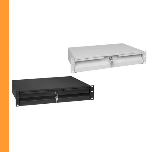 19"-Schublade für Kleingeräte, Dokumente, Werkzeuge - 2 oder 3HE - abschließbar 