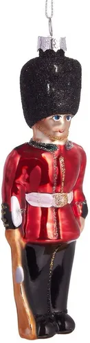 BRUBAKER Christbaumschmuck Mundgeblasene Weihnachtskugel Grenadier Guard, Englischer Soldat Weihnachtsschmuck aus Glas, handbemalt - 14 cm