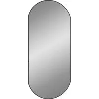 vidaXL Wandspiegel Schwarz 90x40 cm Oval - Eleganter ovaler Wandspiegel in Schwarz, ideal für minimalistische Inneneinrichtungen. Langlebiges Glas und stabiler PVC-Rahmen, perfekt für jeden Raum.