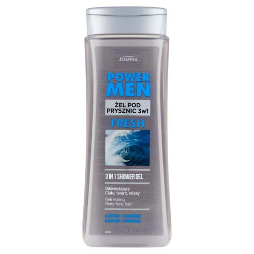 Joanna Power Men Fresh 3in1 Duschgel 300ml - Duschlotionen & Duschgels, 3-in-1 Formel für Reinigung und Pflege, ideal für Männer, die frische Energie und angenehmen Duft suchen.