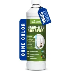 bio-chem Abflussreiniger EXTRA STARK 1 L - Profi Rohrreiniger - Rohrreiniger für organische Verstopfungen, chlorfrei und geruchsneutral, ideal für bis zu 20 Anwendungen.