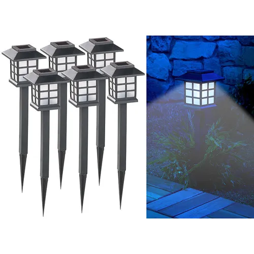Lunartec 6er-Set Solar-LED-Wegeleuchten "Asian" mit Lichtsensor, IP44