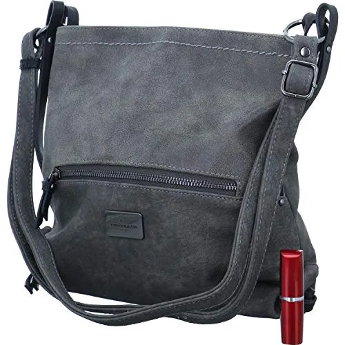 TOM TAILOR Elin Damen Umhängetasche - Mittelgroße Crossbody Bag in Grau, vielseitig und stylish mit verstellbarem Schulterriemen