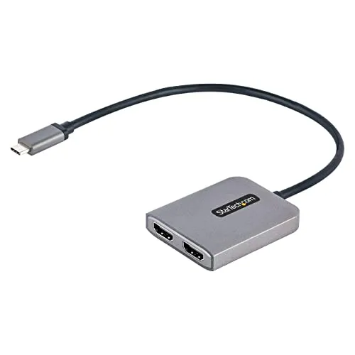 StarTech.com USB-C auf Dual HDMI Adapter - 4K 60Hz Multi-Monitor Hub - USB-Hub zur Ansteuerung von zwei 4K 60Hz Bildschirmen über USB-C, ideal für Produktivität im Büro oder Home Office mit extra langem Kabel für mehr Flexibilität.