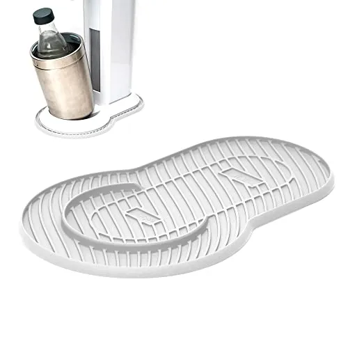 Mixcover weiße Silikonmatte für Sodastream Crystal kompatibel mit sodastream crystal 2.0, sodastream crystal 3.0 Tropfschutz Unterlage Soda Stream zubehör für wassersprudler
