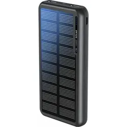 Boompods Obi 10,000mAh Solar Powerbank - Schwarz - Powerbank mit 10.000mAh Kapazität, zwei USB-Ausgängen und dualen Eingangsoptionen für flexibles Laden. Ideal für unterwegs, kompakt und leicht mit Sicherheitsfunktionen für sorgloses Laden.