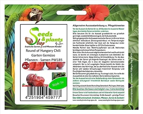 Stk - 5x Round of Hungary Chili Garten Gemüse Pflanzen - Samen PW185 - Seeds & Plants Shop by Ipsa